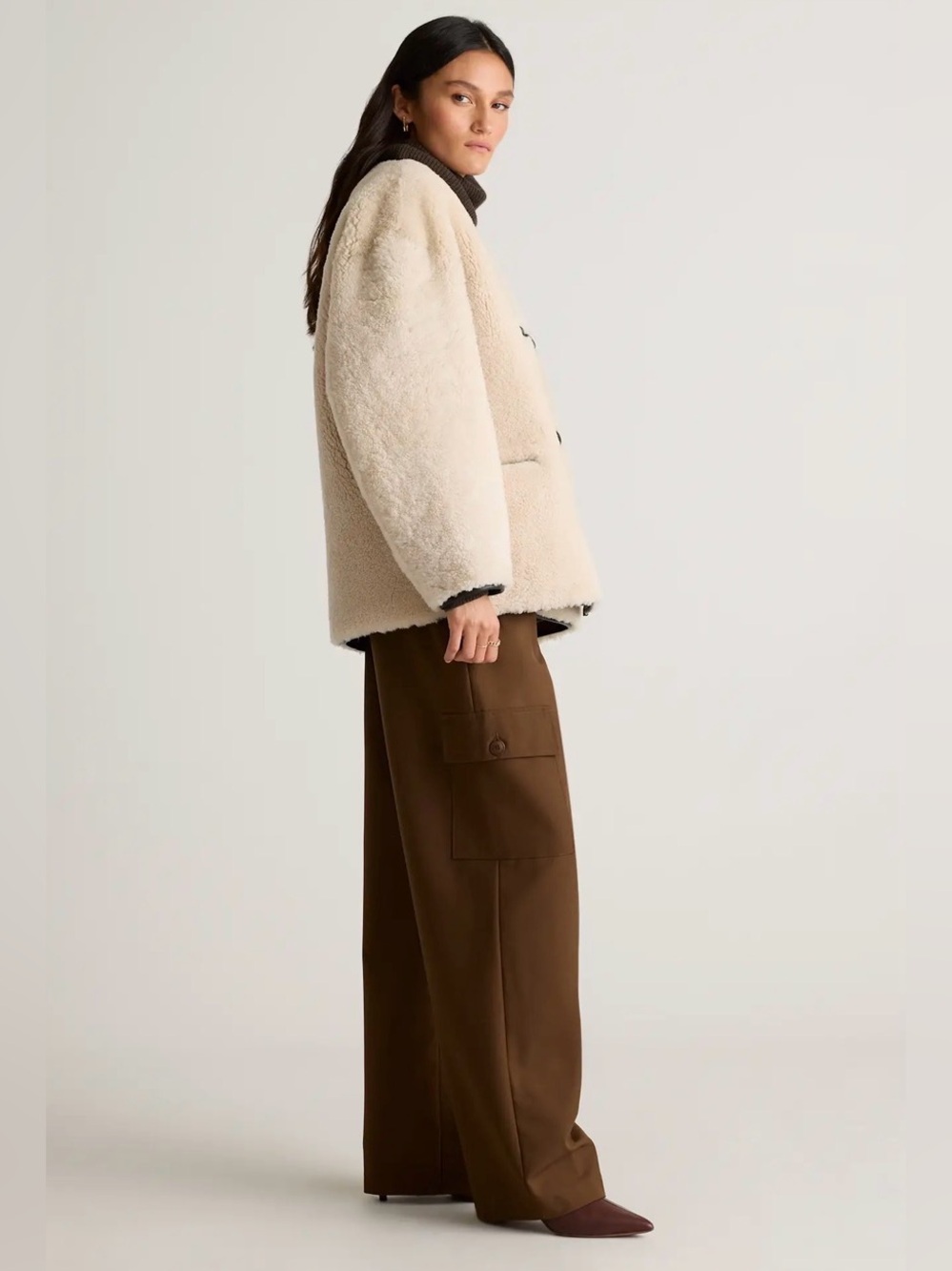 Quince 100% Shearling Duffle Jacket NWT Small - Picture 4 of 15